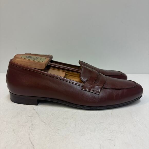VGUC Ralph Lauren Purple Label Chili Brown Calf Penny Loafer Made in Italy 9.5 D main image 11